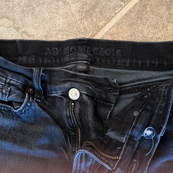 American Eagle Outfitters Black Denim Wide Leg Jeans, size 2 short - Picture 4 of 6